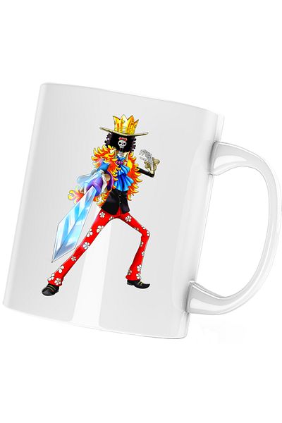 OEM One Piece Brook Soul King Bones Skeleton Mug, white, 330 ml