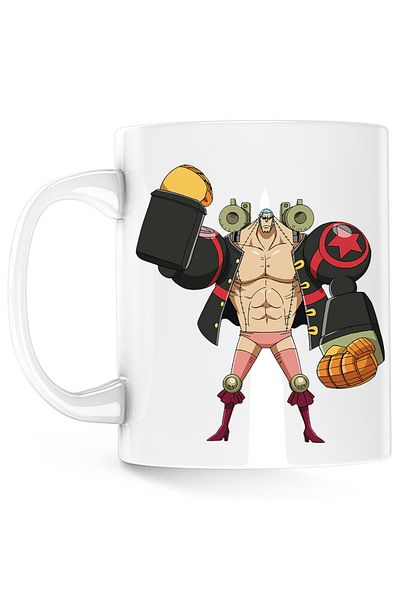 OEM One Piece Franky Iron Man Carpenter Anime Mug, white, 330 ml