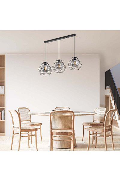 Braytron BR-BV03-00043 Chandelier, 3xE27, black+smoke, IP20,