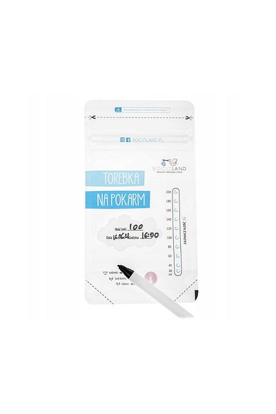 Bocioland Set of 30 bags for storing and freezing breast milk with temperature indicator, 200 ml