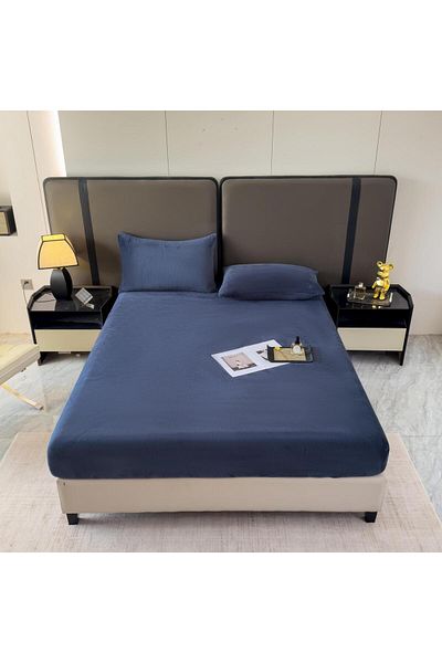 Casa New Concept 3 Piece Velvet Bed Linen Set – Fitted Sheet 232x250 + 2 Pillowcases 50x70