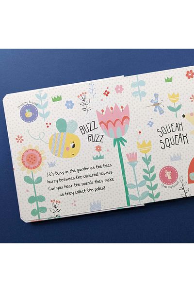 North Parade Children's book, NPP, Buzz Buzz In The Noisy Garden - Children's 12 Button Sound Book, 3+ years