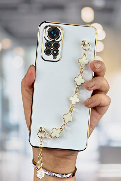 Fibaks Redmi Note 11 Pro & 12 Pro 4G Kılıf Parlak Kenarlı Altın İşlemeli Tuta...