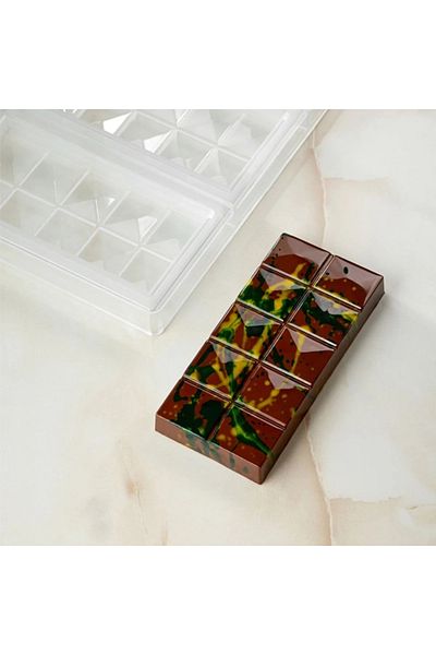 Pavoni Polycarbonate mold for Dubai chocolate bar, 150x70x20mm, 200 g