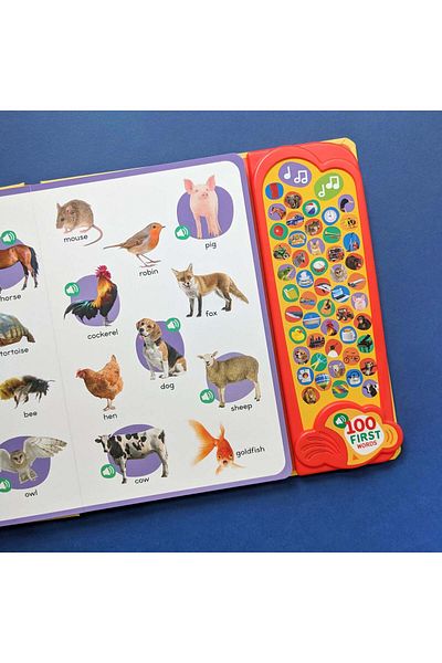 North Parade Children's book, NPP, 100 First Words - Children's 50 Button Sound Book, 0+ years