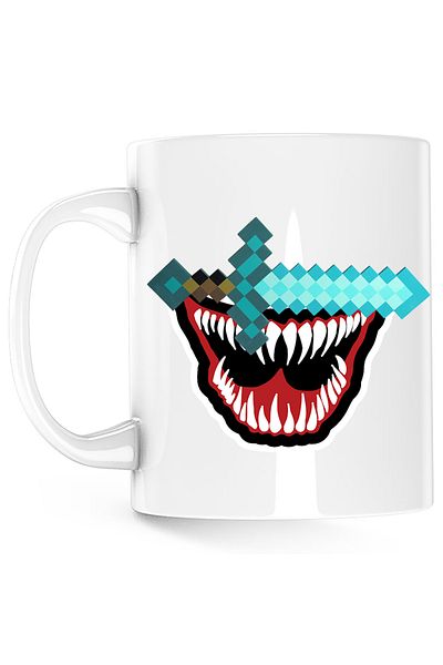 OEM Venom Minecraft Diamond Sword Mug, white, 330 ml
