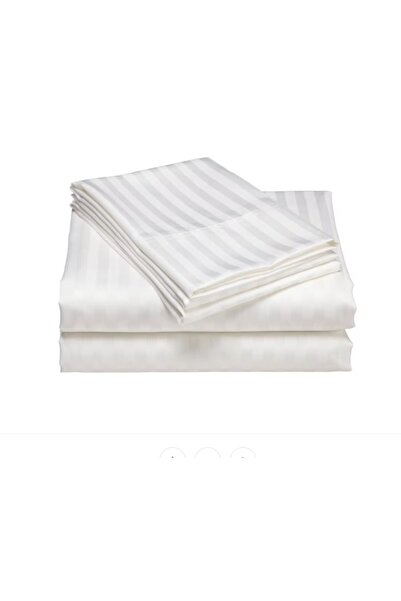 OEM Cearceaf de pat dublu damasc, 100% bumbac, 180x240 cm, ALB