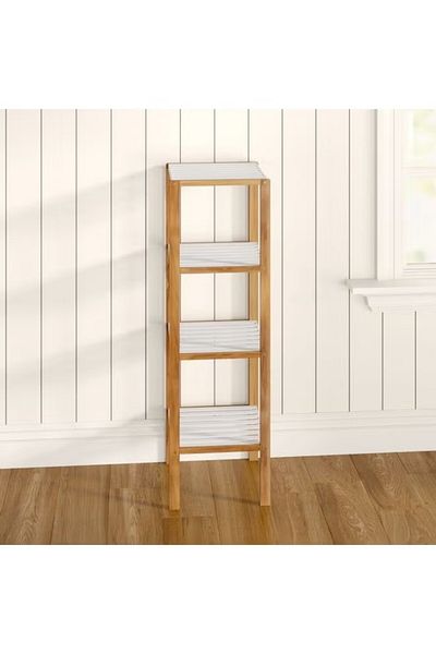 rexa 4-Tier Corner Shelf White/Beige 37x37x110cm