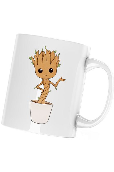 OEM Baby Groot Dragobete Valentines Day Bebe Mug, white, 330 ml