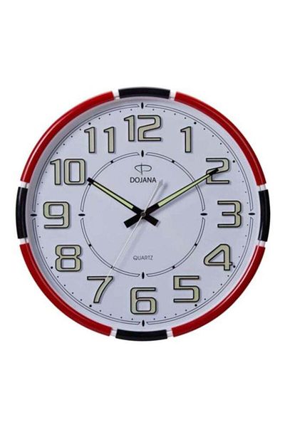 dojana Round Analog Wall Clock Red/Black/White