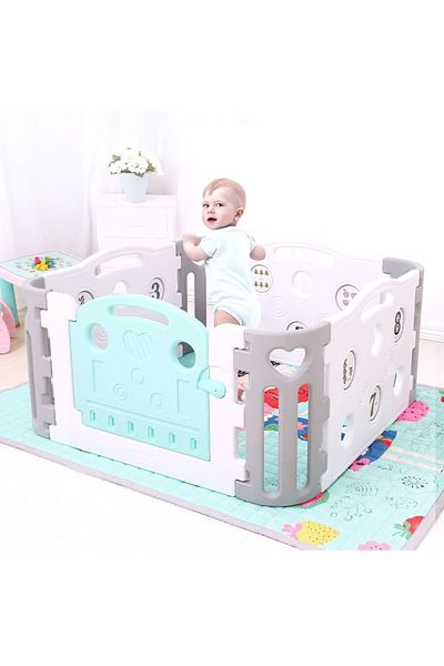 Nichiduta Garden Nichiduta Garden Mini Playground Blue/Grey with Rounded Edges, Access Gate
