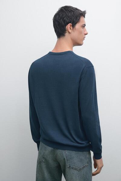 Massimo Dutti Pamuk ve ipek karışımlı kazak