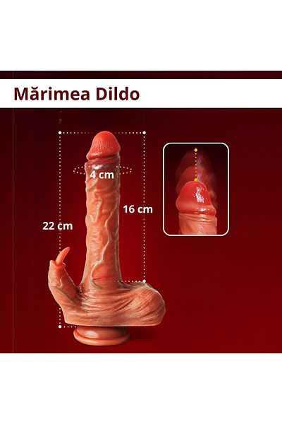 Salestore Jucărie Cu 14 Funcții, Încălzire 22x4cm, Orgasme Multiple, Silicon, Telecomandă, Impermeabilă