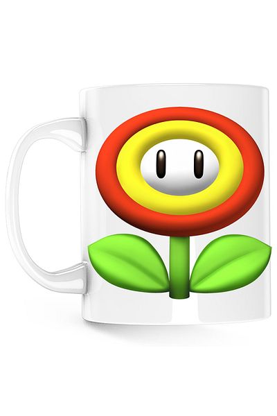 OEM Super Mario Bros Flower 3D World Mug, white, 330 ml