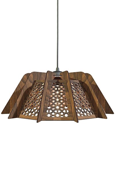 Luminars Selçuklu Motif Ahşap Vintage Rustik Salon Avize Isme Özel Hazırlanan...