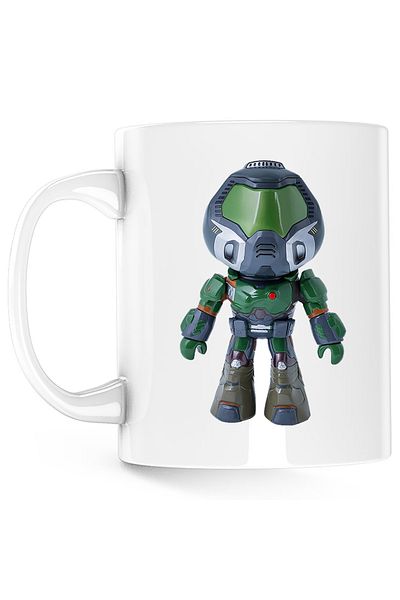 OEM Cana Quake Doomguy Figurine Robot Champions TikTok Alarm, white, 330 ml