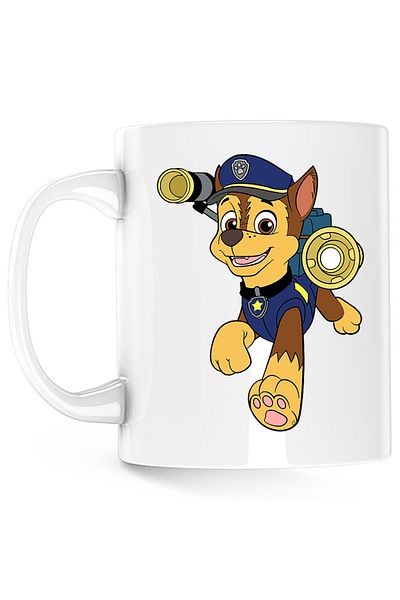 OEM Paw Patrol Cartoon Puppy Police Dog Mug, white, 330 ml
