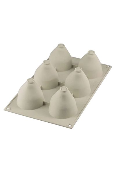 silikomart Forma Din Silicon Fructe 3d Pentru Monoportii, Capsune, Fragola 120, 6 Cavitati, Ø 59x61 Mm