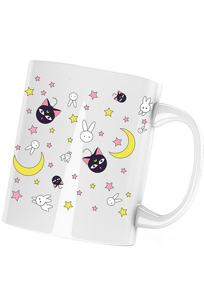 OEM Sailor Moon Luna Bunny Stars Mug, white, 330 ml