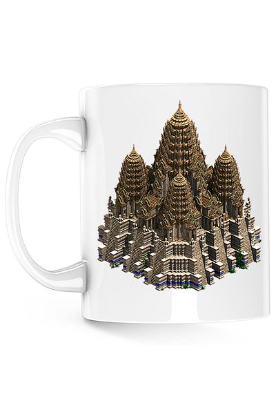 OEM Mug Age of Empires Rise of Rajas Prambanan Building Asia Temple, white, 330 ml