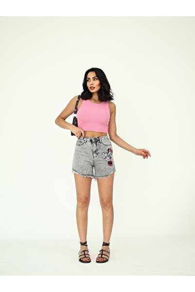 XBELLA DENİM Women's Embroidery Detailed Mini Denim Shorts