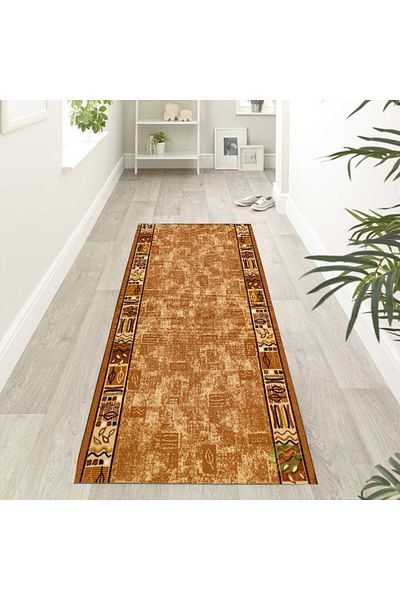Dualhome Caro Rug Runner, Brown, Meter B - 60 Cm, 200 Cm