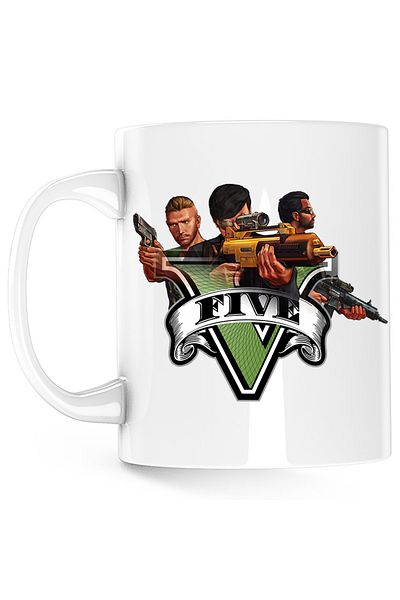OEM Cana GTA5 Five Emblem, alba, 330 ml