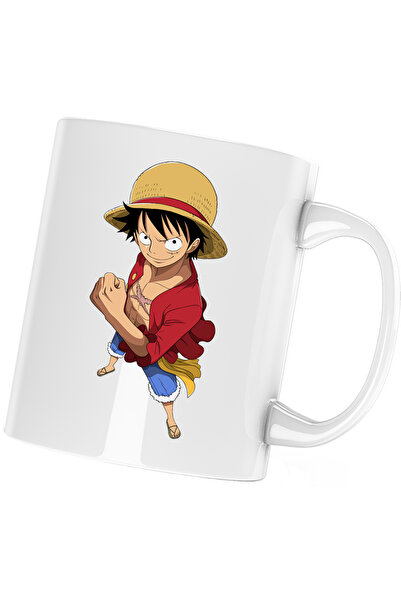 OEM Cana One Piece Monkey D Luffy Straw Hat Pirates, alba, 330 ml