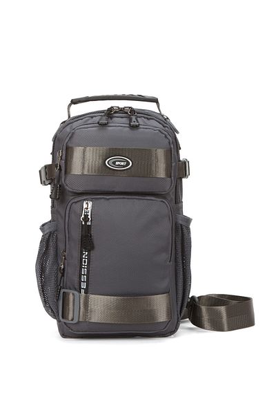 Newish Polo Men's Fabric Cross Chest and Shoulder Bag - Gray