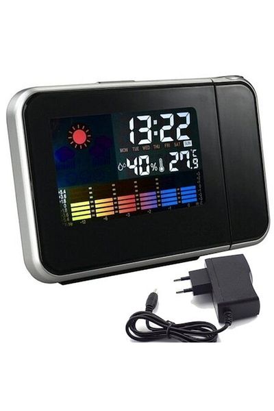 dalimag Desk Clock, Digital, Permanent Projection, Alarm, Weather, Charger