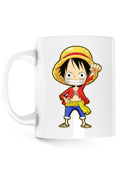 OEM Monkey D Luffy One Piece Trafalgar Chibi Sailor Child Mug, white, 330 ml