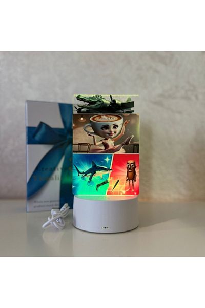 ILUMISHOP Lampa De Veghe LED, Ballerina Cappucina/ Brainrot 7 Culori, Lumina Ambientala