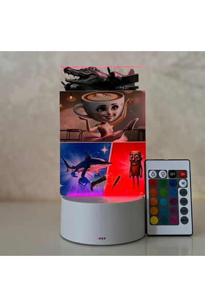 ILUMISHOP Lampa De Veghe LED, Ballerina Cappucina/ Brainrot, 16 Culori, cu telecomanda, Lumina Ambientala