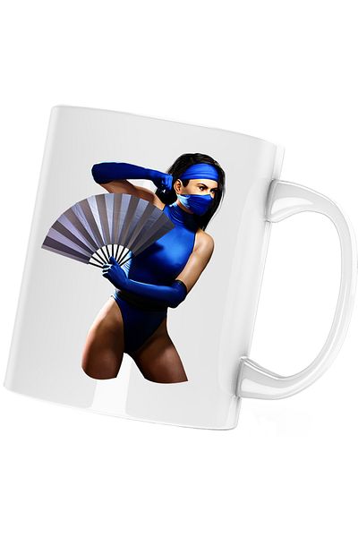 OEM Mortal Kombat Mileena Hand Blue Magic Fan Mug, white, 330 ml