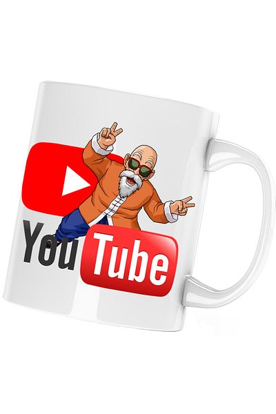 OEM Dragon Ball Z Youtuber Master Trainer Teacher Youtube Mug, white, 330 ml