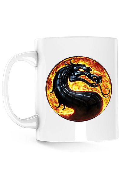 OEM Cana Mortal Kombat Sarpe Dragon Video Games Gold, alba, 330 ml