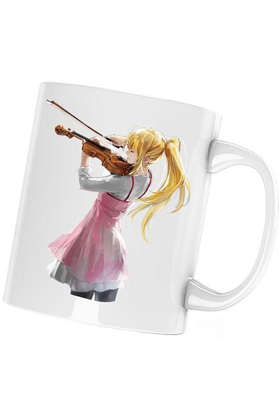 OEM Your Lie in April Violin Mug Violinist Kaori, white, 330 ml