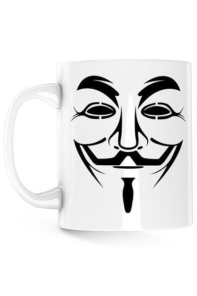 OEM Cana Anonymous Joker Fawkes Mask Gamer Anonim, alba, 330 ml