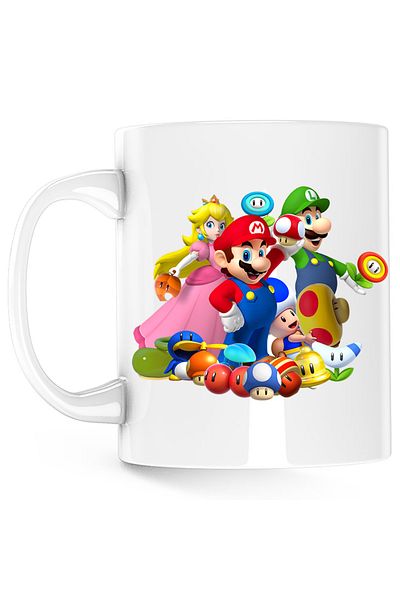 OEM Super Mario Bros All Team 3D World Mug, white, 330 ml