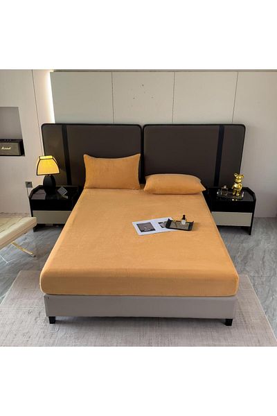 Casa New Concept 3 Piece Velvet Bed Linen Set – Fitted Sheet 232x250 + 2 Pillowcases 50x70