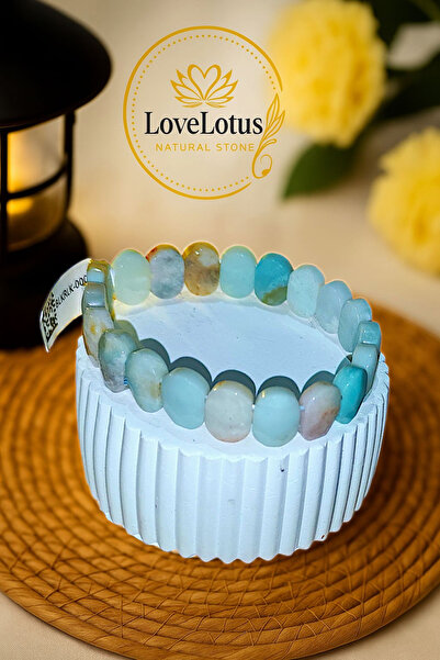 LOVELOTUS AMAZONİT DOĞAL TAŞ OVAL KESİM ROLEX BİLEKLİK (korku ve endişeleri h...