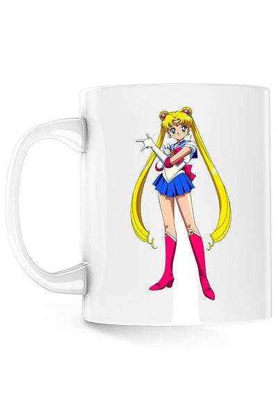 OEM Sailor Moon Karate Martial Arts Girl Mug, white, 330 ml