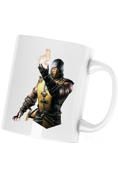 OEM Mortal Kombat Scorpion Deadly Alliance Video Game Fatality Mug, white, 330 ml