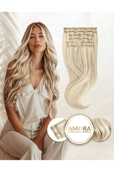 Amora Balayage Vanilla Almond Butter - Extensii Suvitate Clip On Lux