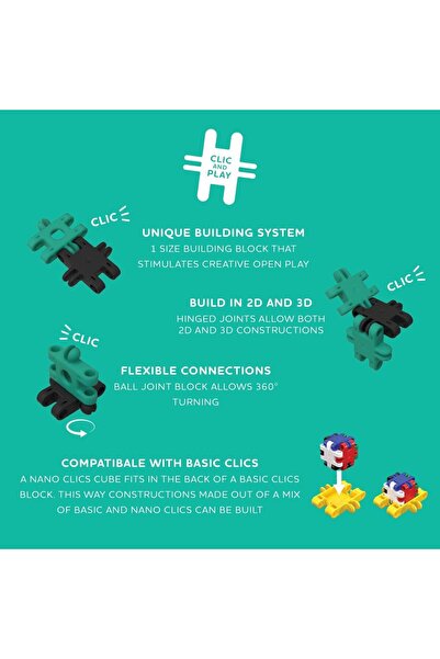 Clicstoys Nano Clics Pentru micii constructori creativi, Clicformers