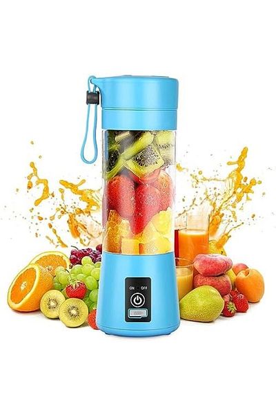 Biki Portable blender, fruit mixer with 6 blades, electric USB rechargeable juicer, fruit mixing machine