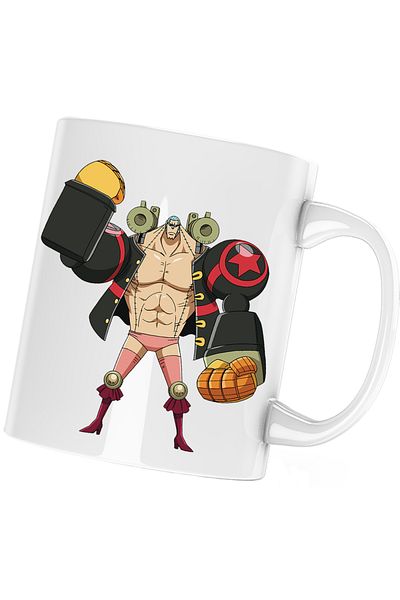 OEM One Piece Franky Iron Man Carpenter Anime Mug, white, 330 ml