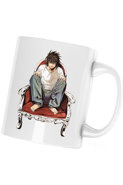 OEM Death Note L Detective Student Anime Chair Mug, white, 330 ml