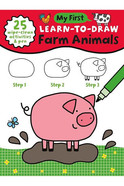 North Parade Book for children, NPP, Children's Learn-To-Draw Activity Book - Farm Animals, 4+ years