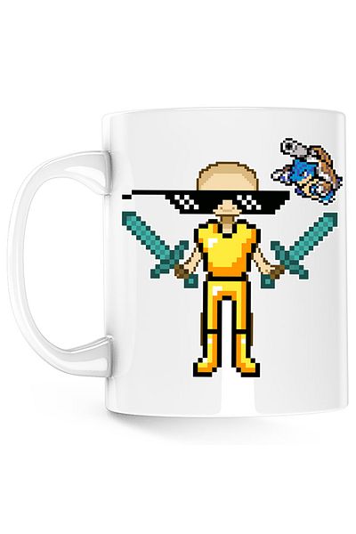 OEM Cana ThugLife Minecraft Gold Skin, alba, 330 ml